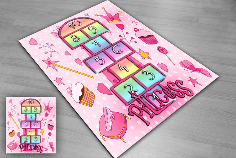 Princess numbers kids carpet, , medium-null