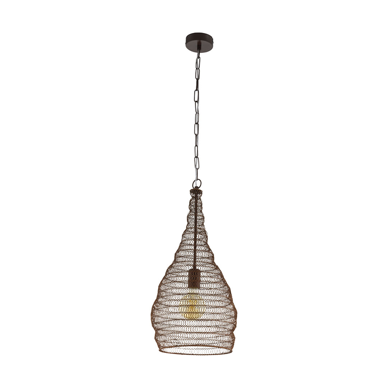 Eglo 'colten' 1xe27 (max.60w) pendant light copper colored &oslash;330xh1100mm, , medium-null