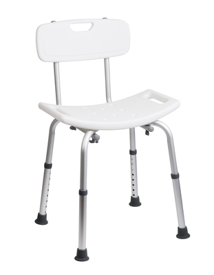Pro white bathroom chair with metal legs, , medium