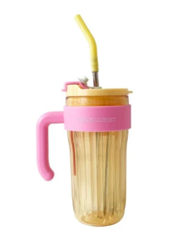 Marshmallow25 clear plastic cup with straw-null