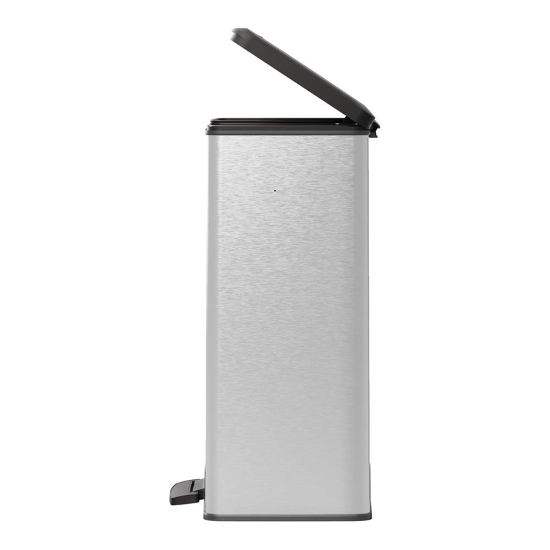 Product image: Curver deco κάδος απορριμμάτων 65l με πεντάλ, ασημί, με soft close & anti-fingerprint επένδυση, , medium-null