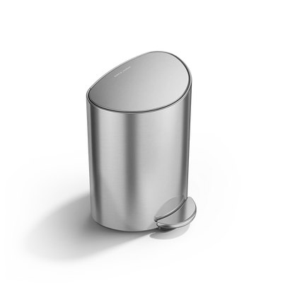 Simplehuman 6l semi-round step can brushed stainless steel, , medium