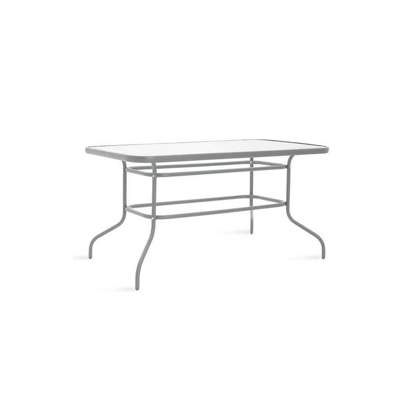 Valor table metal with glass surface 120x70x70cm brown-null