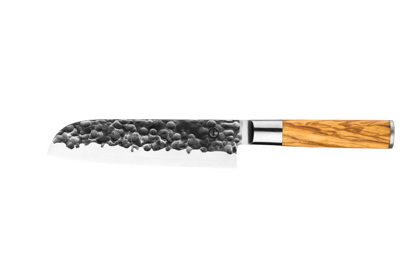 Product image: Forged olive wood santoku knife 440c japanese steel 18cm, , medium-null