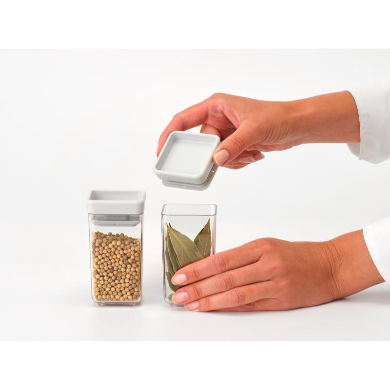 Brabantia tasty square canister 0.15l set of 2 - light grey, , medium image number null