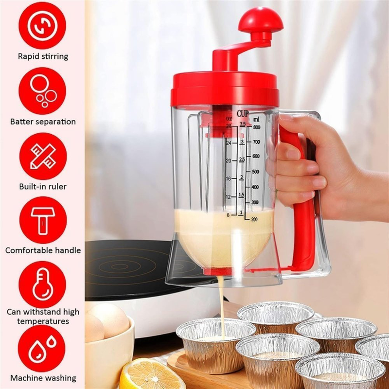 Product image: 3 σε 1 συσκευή για τηγανίτες, κρέπες, pancakes, muffins & cupcakes με αναδευτήρα, , medium-null