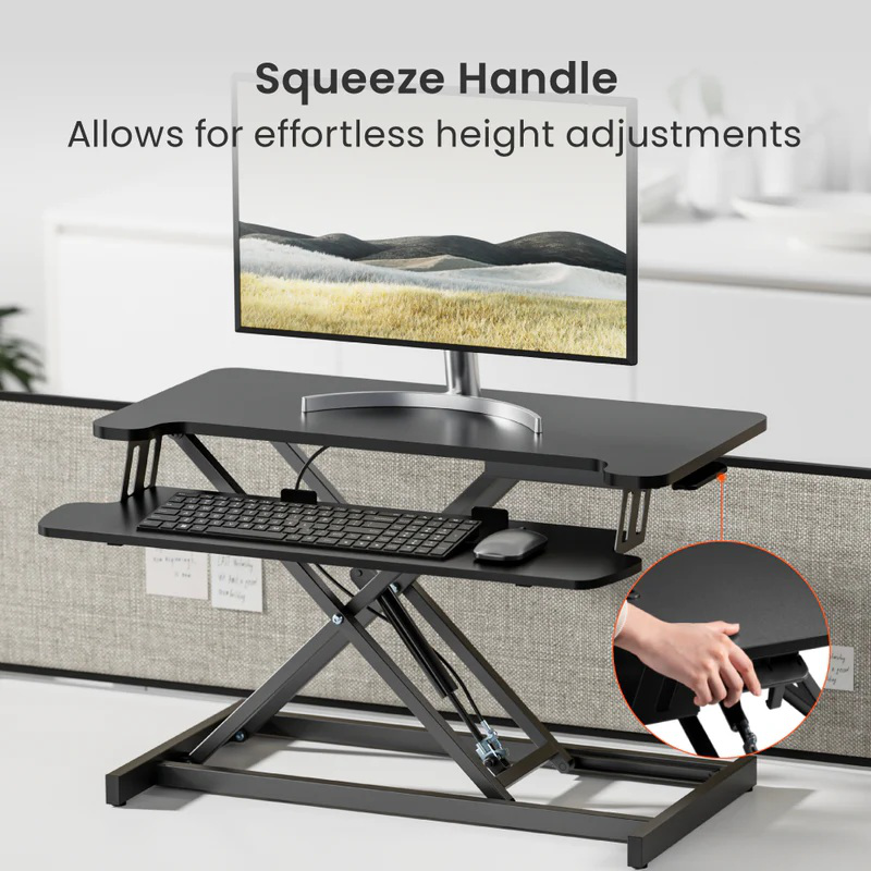 Brateck dws37-01 sit stand gas spring desk workstation max height 51cm, , medium-null