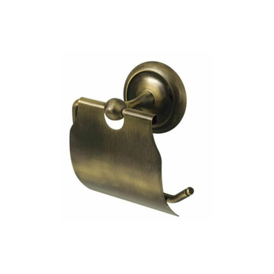 Toilet roll holder with deco cover antique bronze