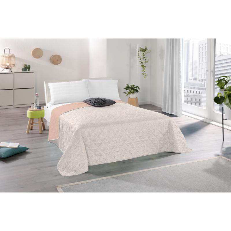 Linen κουβερλι 160x220cm microfiber μπεζ, , medium image number null