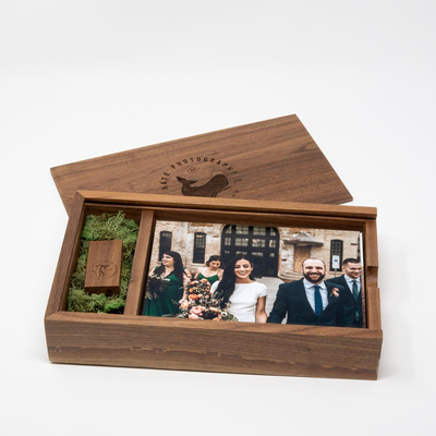 Wooden box set USB/ photo(10x15) walnut, , medium