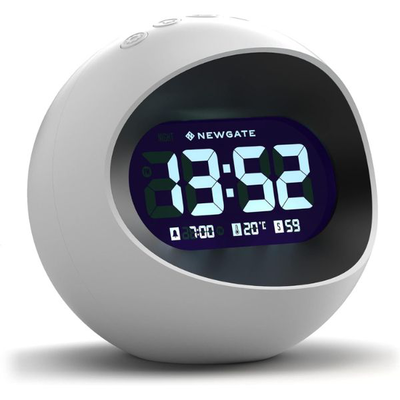 Newgate centre of the earth lcd alarm in white