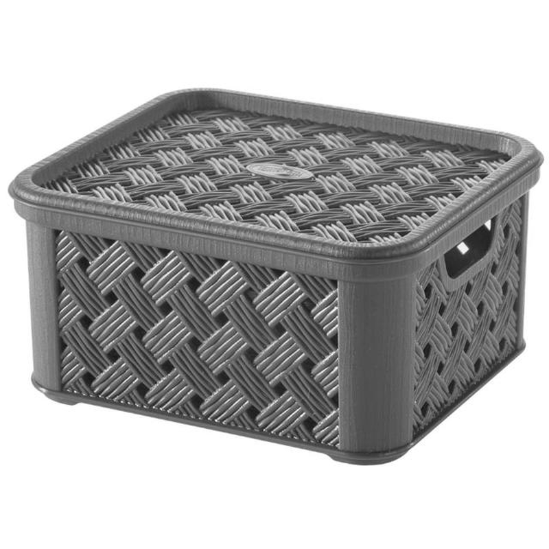 Tontarelli arianna basket with lid 1.4l - grey, , medium-null
