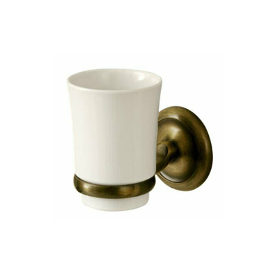 Wall bathroom celebration ceramic deco with antique bronze holding