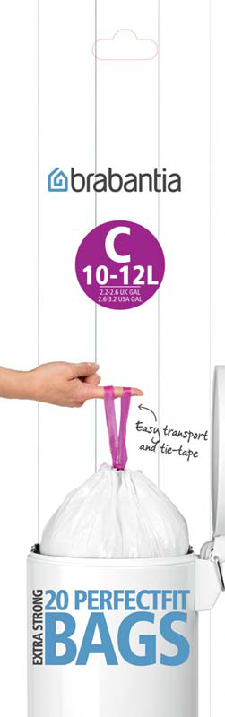 Product image: Brabantia perfectfit bags c 10-12l 20pcs - white, , medium-null
