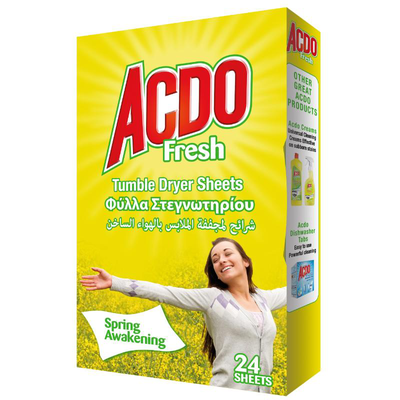 Acdo fresh tumble dryer sheets 24pcs, , medium