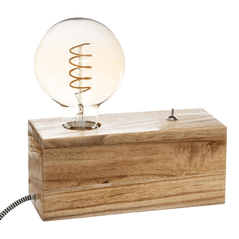 Product image: Atmosphera 'tibu' 1xe27 (max.25w) table lamp wood ip20 l200xw200xh88mm, , medium-null