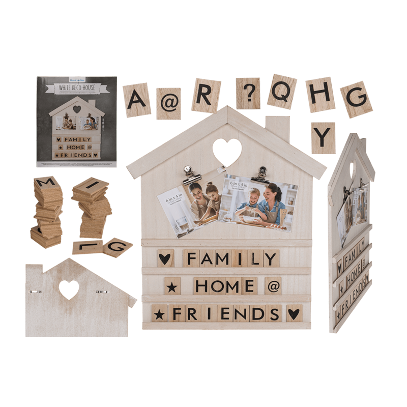 Product image: White deco house with 90 nature coloured letters & symbols, , medium-null