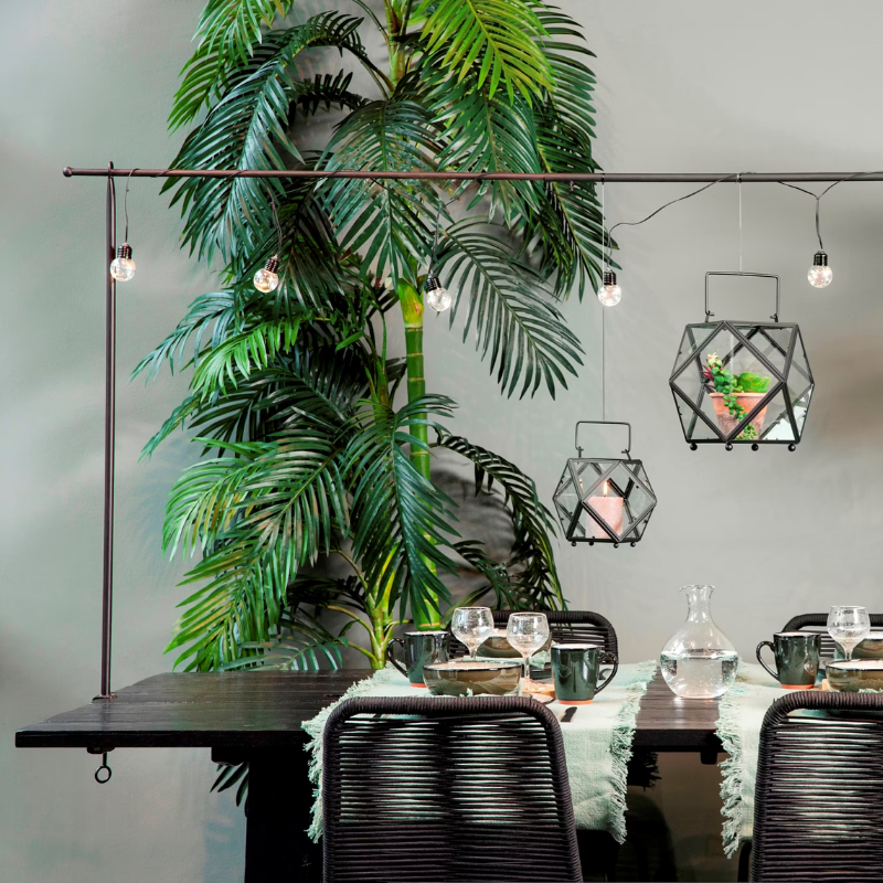 Mica luca lighting table hanger black with 10 led bulbs - l250xh110cm, , medium image number null