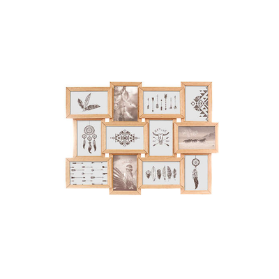 Multi-photo cabinet 12 seats mdf natural color
