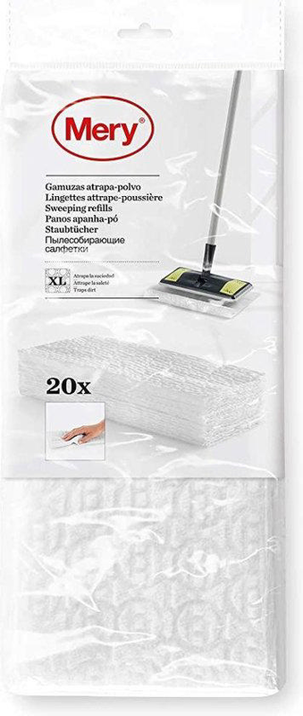 Mery dust mop microfiber refill clothes 20pcs, , medium-null