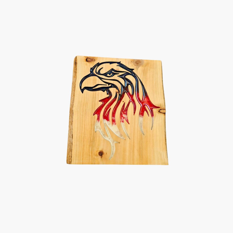 Tribal eagle head resin wall art, , medium-null