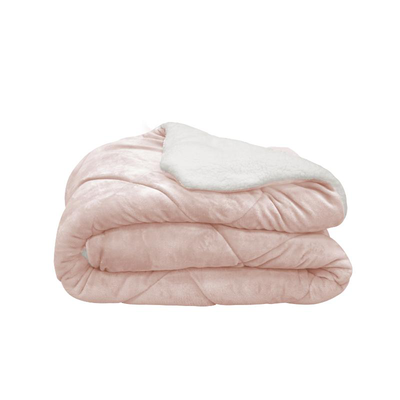 John's essential sherpa blanket 160x220cm - peach