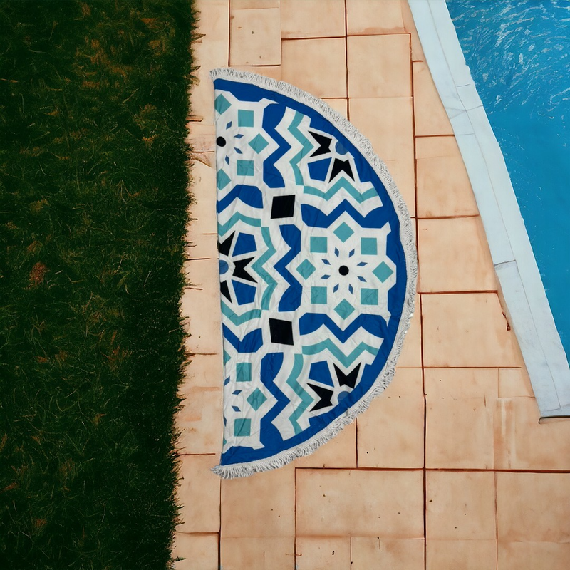 Beach towel round microfibre 150cm #ag212-null
