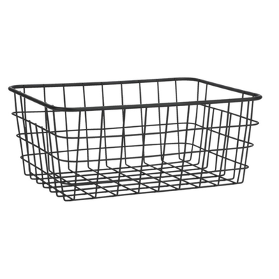 Estia metallic storage basket 28x22x12cm - black