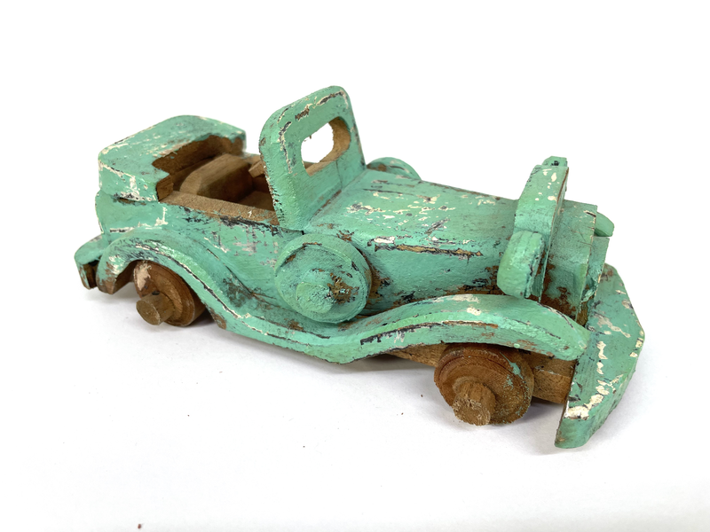 Wooden handmade car green, , medium-null