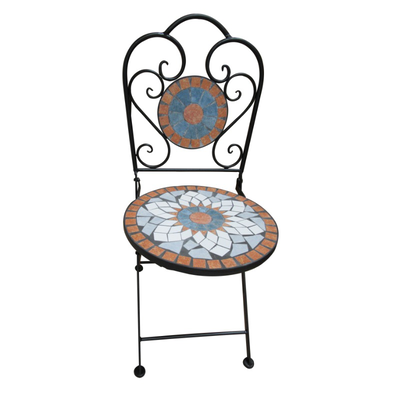 Zeta metallic mosaic outdoor chair 38x38x90cm  - brown