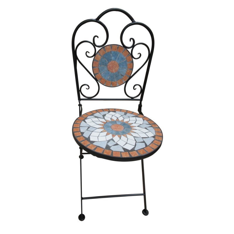 Zeta metallic mosaic outdoor chair 38x38x90cm  - brown, , medium image number null
