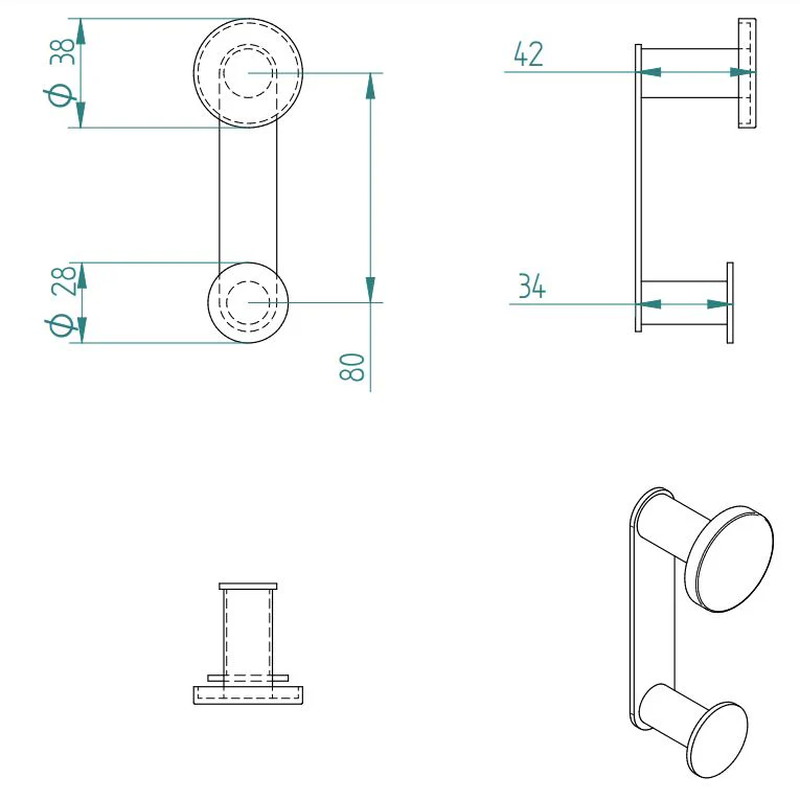 LAMDA double robe hook, , medium-null
