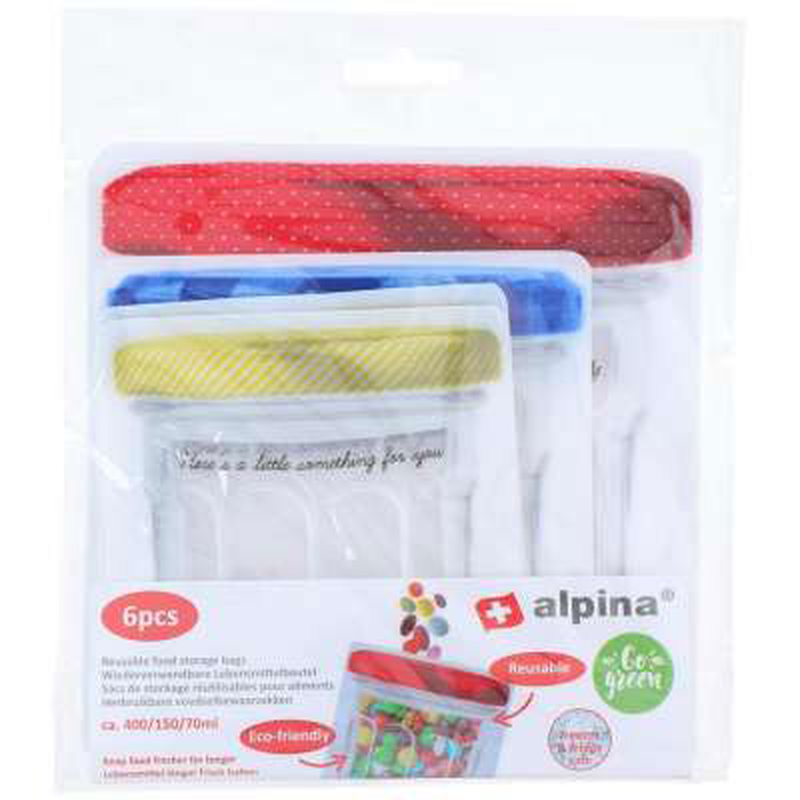 Alpina reusable food storage bags 70/150/400ml 6pcs, , medium-null