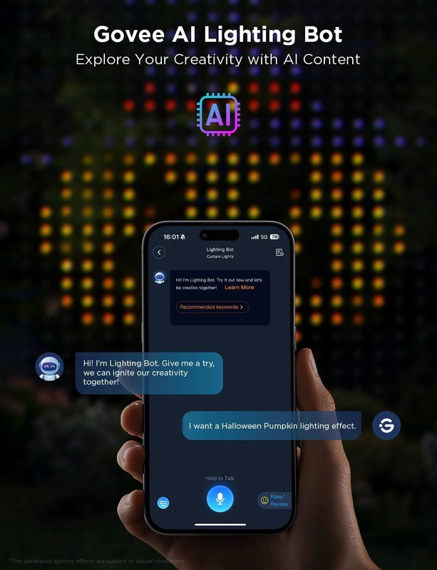 Govee led light curtain lights 2 Wi-Fi & bt rgbic 3mx2.0m ip65 (eu) h70b4, , medium-null