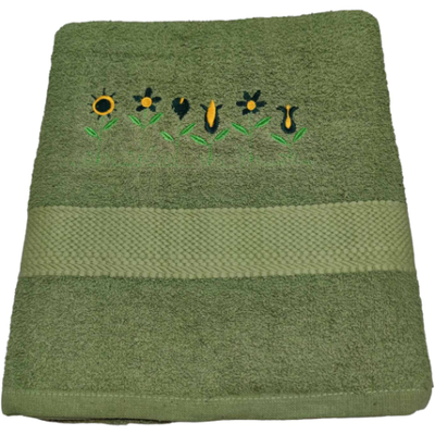 Terry bath towel with embroidery 100 cotton #tbt1