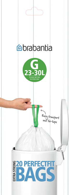 Brabantia perfectfit bags g 23-30l 20pcs - white, , medium-null