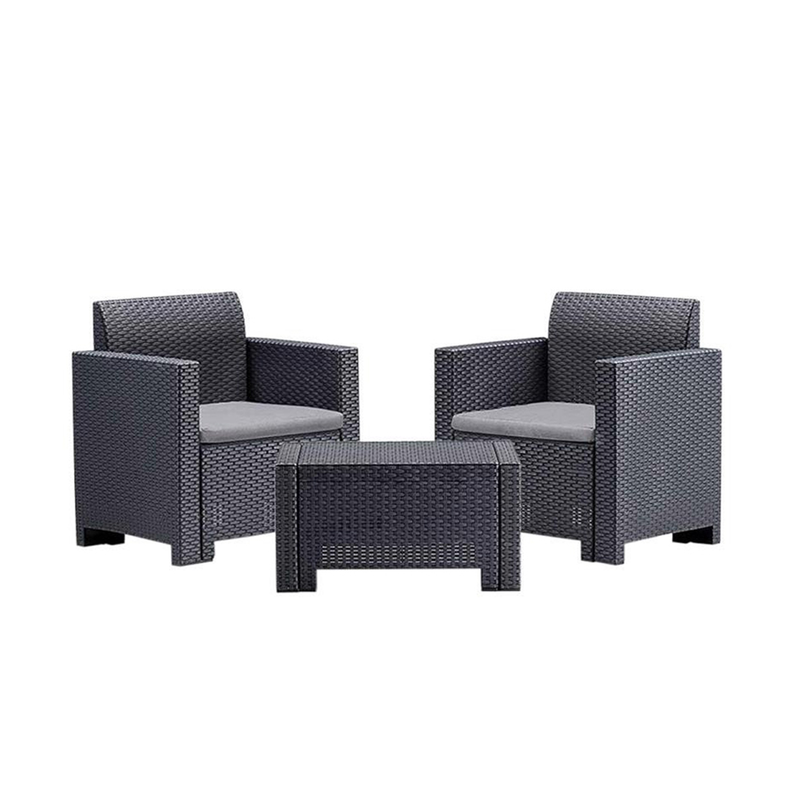 Bica set of armchairs with table nebraska terrace graphite image number null