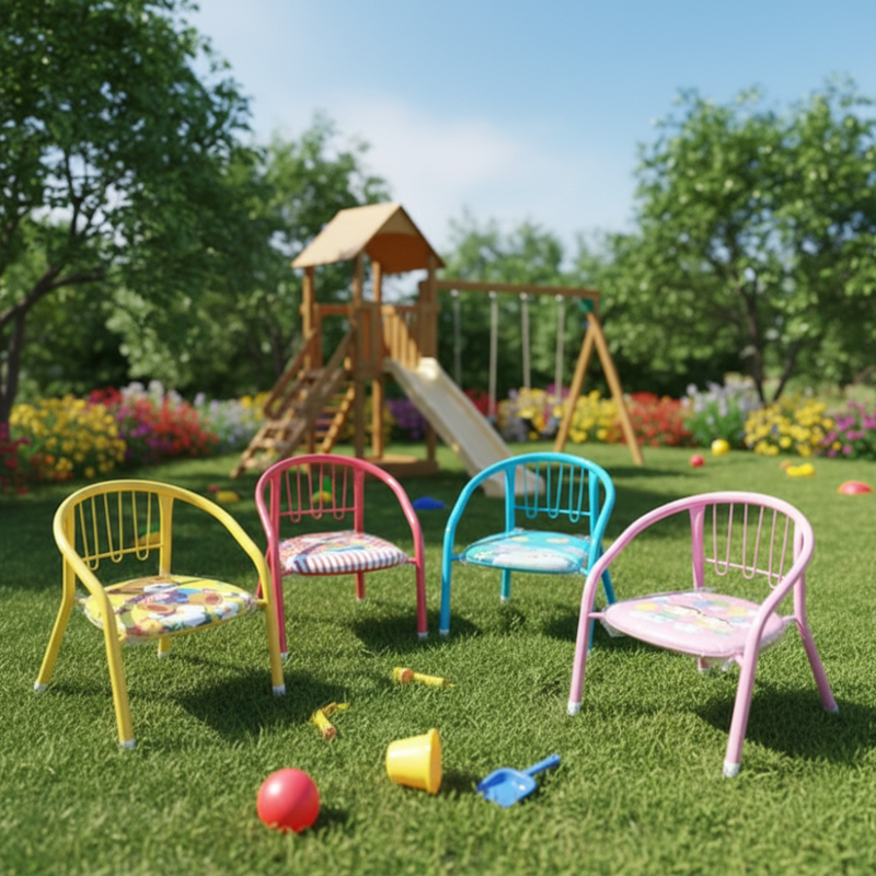 Kids chair metal - assorted colors, , medium-null