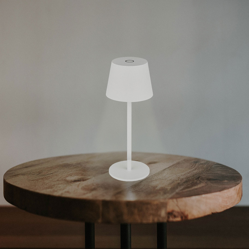 Product image: Sunlight led 2.2w table lamp rechargeable touch stepless dimming white 160lm 3cct ip65 ø110xh270mm, , medium-null