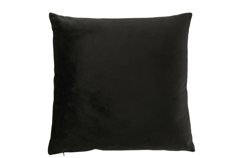 Cushion fox with scarf (45x45x13cm) velvet white/black cotton/linen/polyester-null