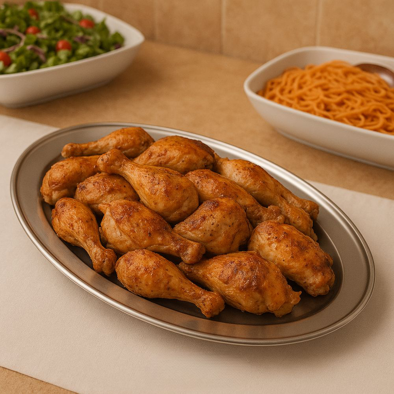 Product image: Οβάλ δίσκος σερβιρίσματος από ανοξείδωτο ατσάλι 50 cm, κομψότητα & αντοχή σε κάθε τραπέζι, , medium-null