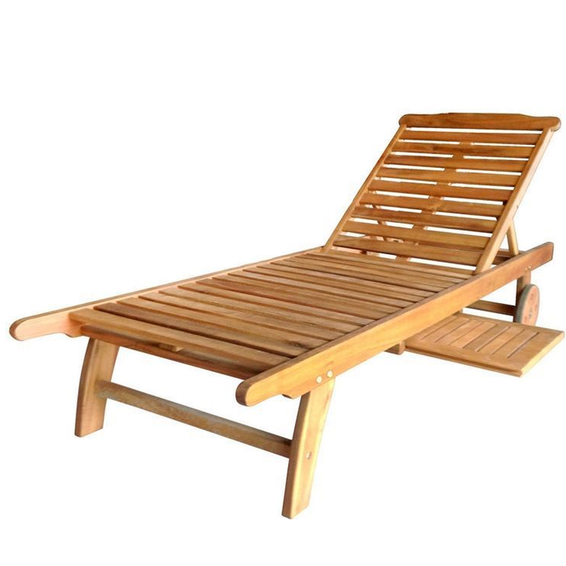 Acacia wood sun bed 195x71x33cm, , medium image number null