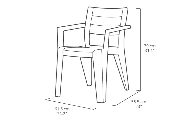 Keter julie outdoor chair 61.5x58.5x79cm - graphite, , medium image number null