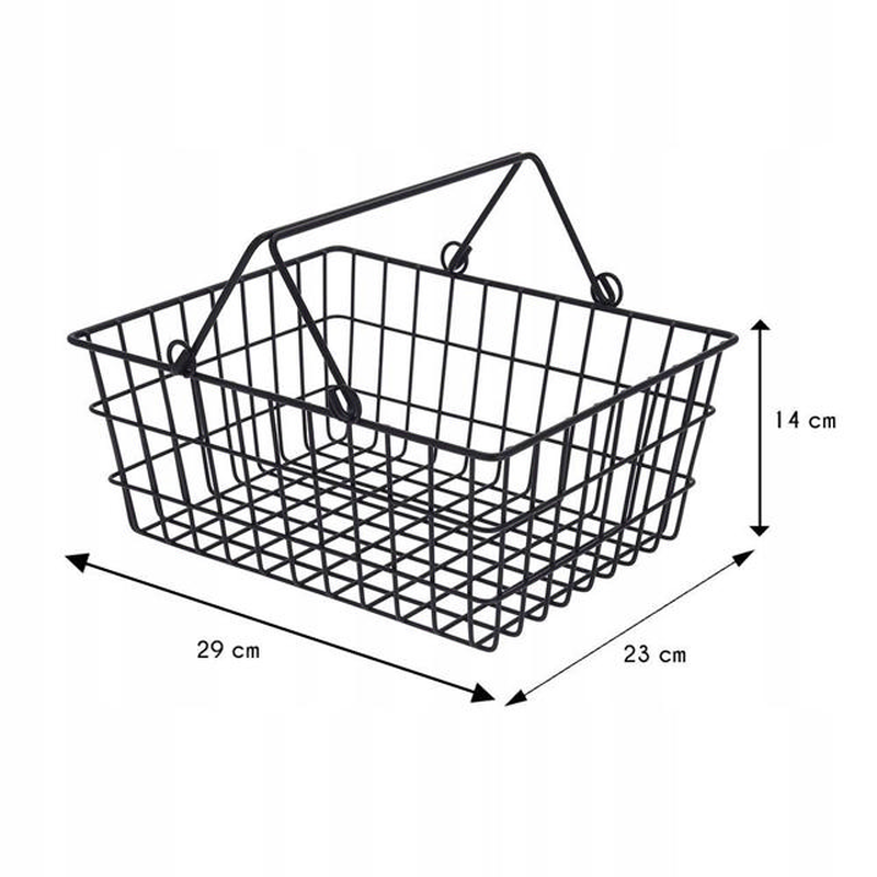 Basket metal black 29x23x14cm, , medium-null