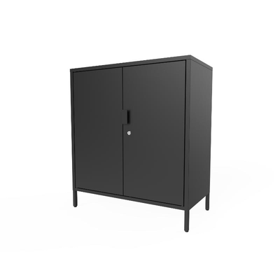 Goodhome metal low cabinet 80x40x90cm - black, , medium