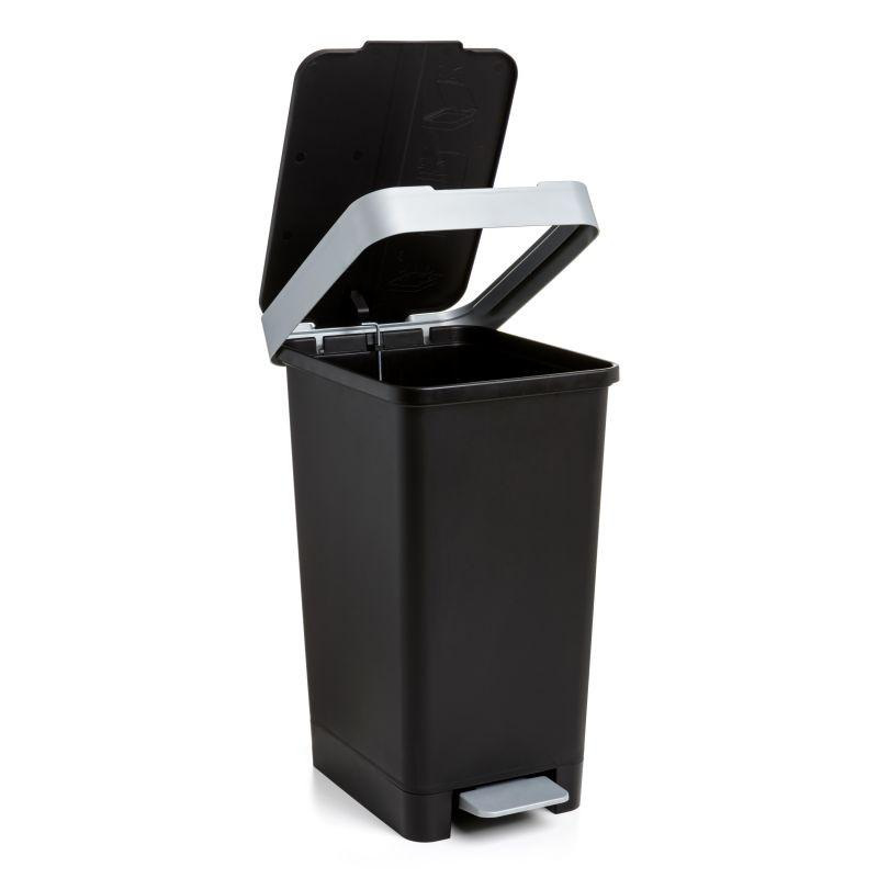 Tatay smart pedal bin 25l - black/silver, , medium-null