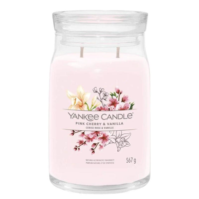 Yankee signature large jar pink cherry vanilla, , medium