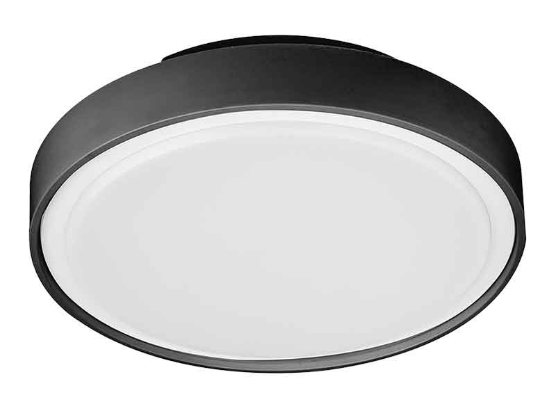 Sunlight 2xe27 (max.2x9w) round ceiling light dark grey ip65 &oslash;300xh91mm, , medium-null