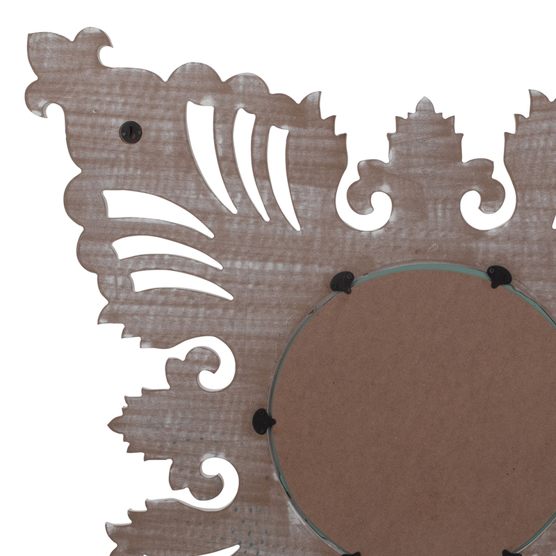 Wooden white mirror 35cm, , medium image number null