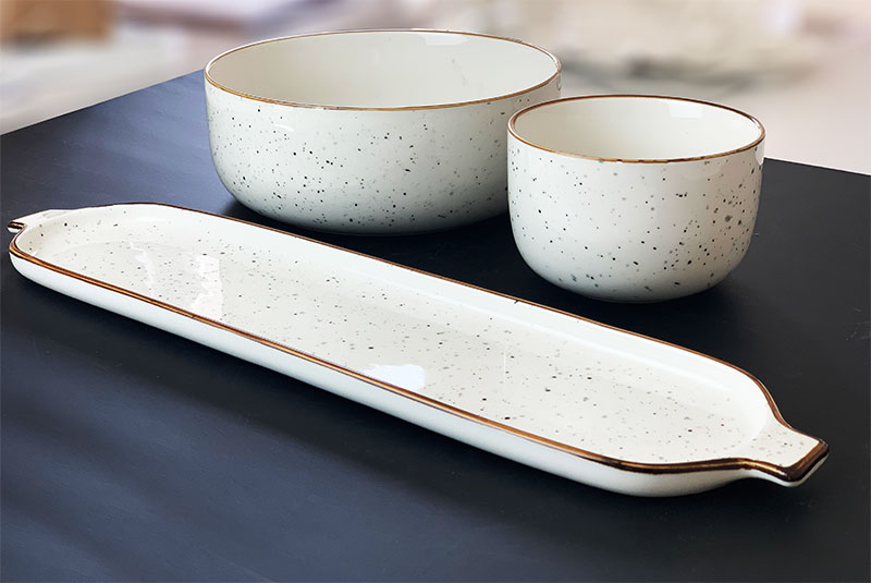 Product image: Μπολ λευκο με μαυρες κηλιδες 11x11cm, , medium-null